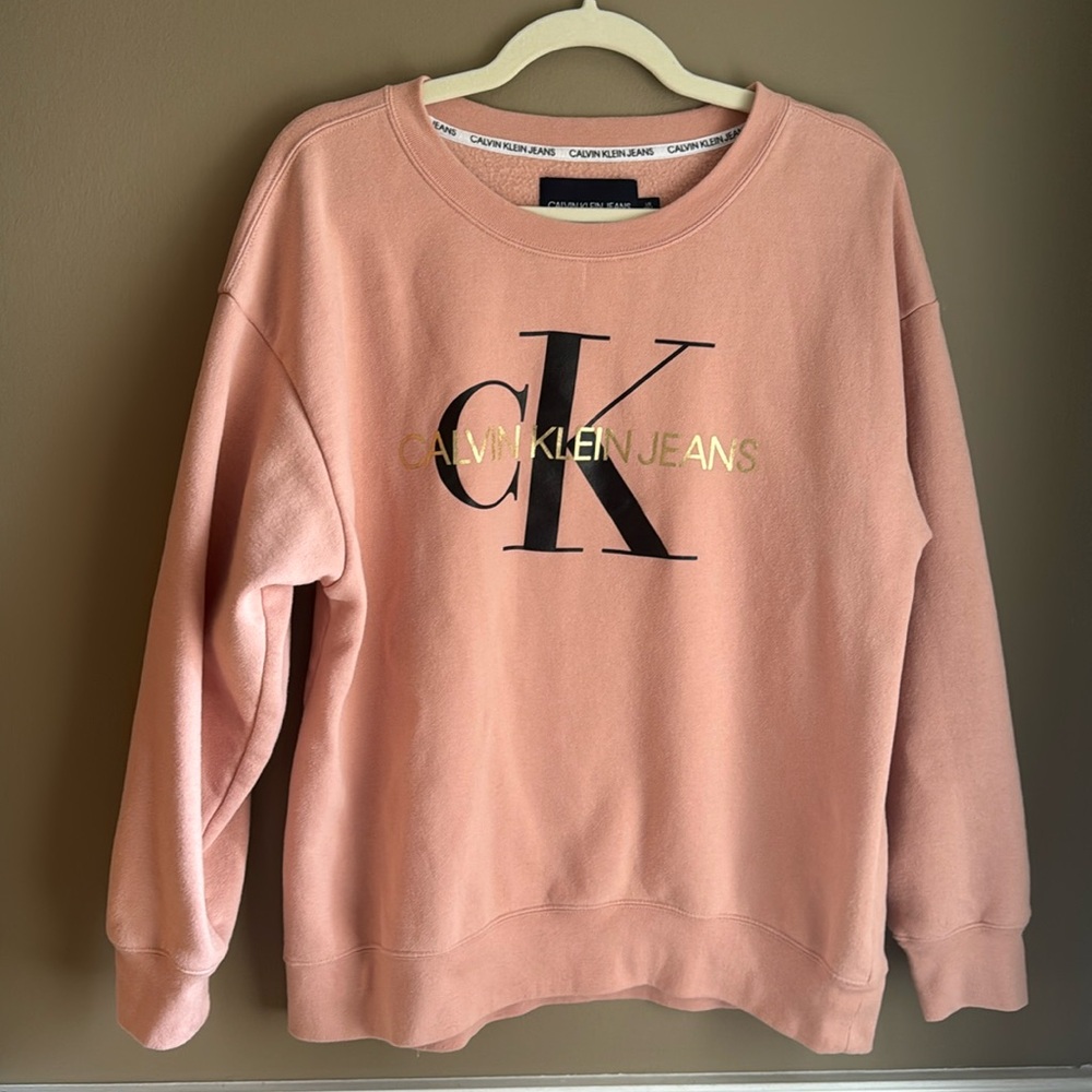Sweatshirt: CK Calvin Klein Jeans, pink women’s size Large